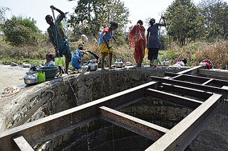 Women at Rajini village are happy about the improved groundwater level in their village.